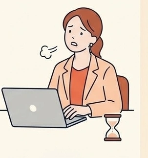 Web更新を待つ女性